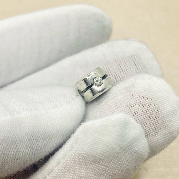 EUC Pandora 790172CZ Sterling Silver Band Bead w/ Clear Zirconia - Picture 3 of 10